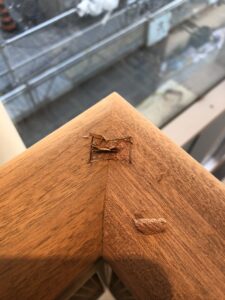 corner of a wooden frame